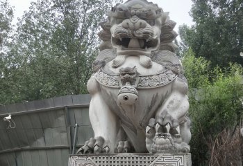 獅子雕塑-公園創(chuàng)意大型大理石石雕獅子雕塑