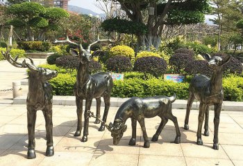 鹿雕塑-公園景區(qū)街道銅雕鹿雕塑