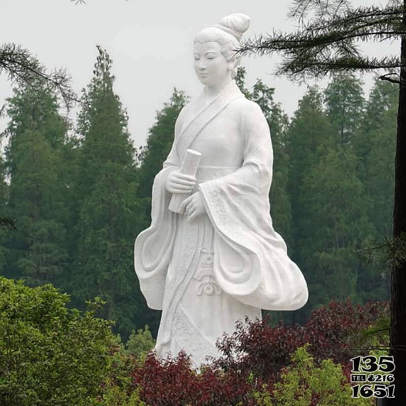 女性雕塑-息夫人漢白玉石雕中國(guó)古代女性雕塑高清圖片