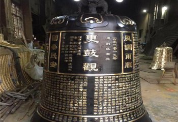 銅鐘雕塑-篆刻經文佛家寺院銅鐘