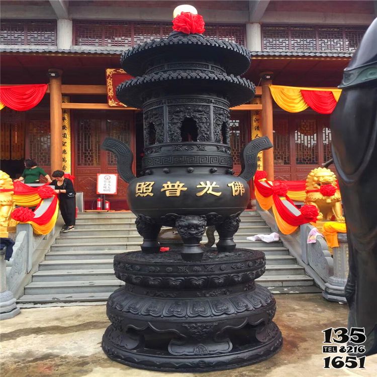 香爐雕塑-大型文物景觀青銅器古代寺廟香爐雕塑高清圖片