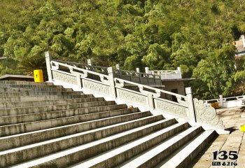 欄桿欄板雕塑-寺廟臺階大理石扶手欄桿