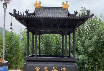 香爐雕塑-鑄鐵大型燒紙鑄銅寺院戶外擺放香爐