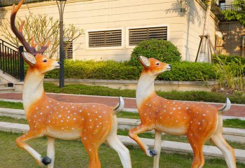 梅花鹿雕塑-公園景區(qū)大型仿真動(dòng)物園林景觀梅花鹿雕塑