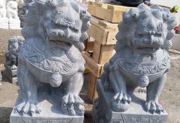 獅子雕塑-戶(hù)外別墅青石石雕一對(duì)家用看門(mén)的獅子雕塑