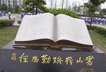 書雕塑-公園不銹鋼浮雕戶外園林景觀書雕塑