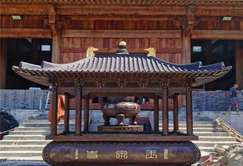 香爐雕塑-仿古長(zhǎng)形帶鼎化寶祈福寺廟景觀香爐雕塑