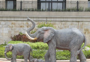 大象雕塑-別墅景區(qū)玻璃鋼仿真動物大象雕塑