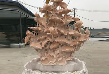 荷花雕塑-蓮花荷花池晚霞紅石雕流水魚(yú)缸養(yǎng)魚(yú)池園林庭院噴水景觀荷花雕塑雕塑