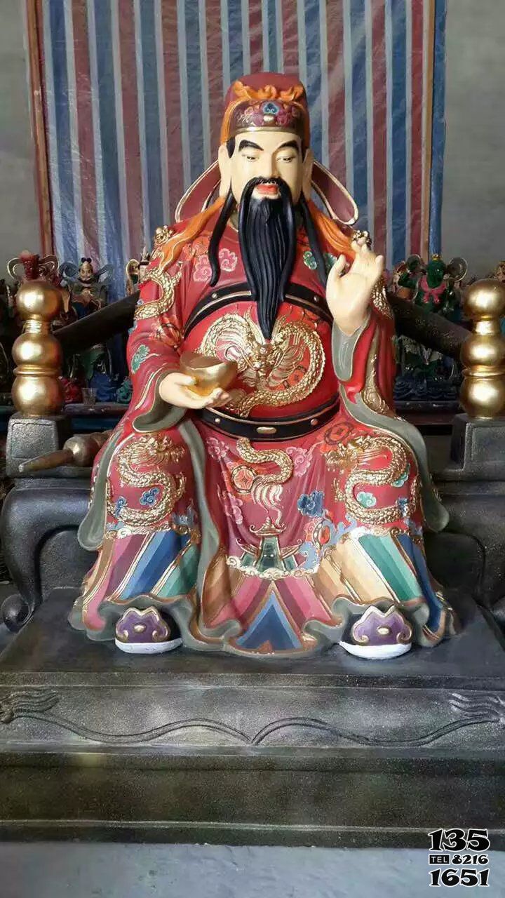 文昌帝君雕塑-寺廟文財(cái)神玻璃鋼彩繪文昌帝君雕塑高清圖片