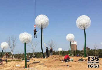 蒲公英雕塑-公園仿真不銹鋼蒲公英雕塑