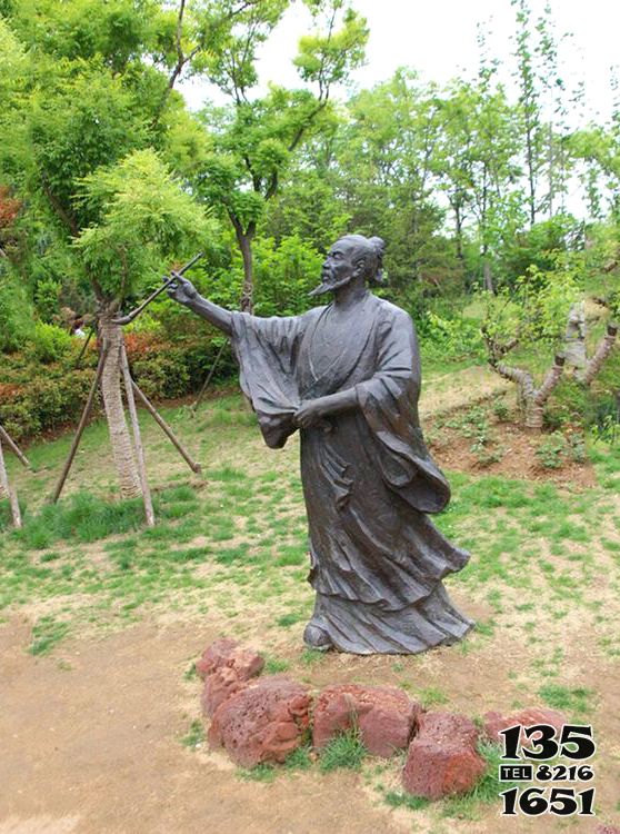 吳道子雕塑-公園廣場(chǎng)中國(guó)歷史名人唐代著名繪畫大師吳道子銅雕塑