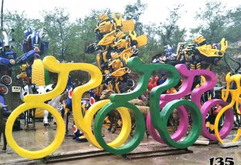 騎車雕塑-玻璃鋼雕塑體育運(yùn)動(dòng)雕像公園園林噴漆景觀騎車雕塑