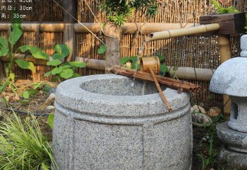 石槽雕塑-水缸造景擺件流水庭院景觀日式袈裟石缽戶外噴泉石槽魚