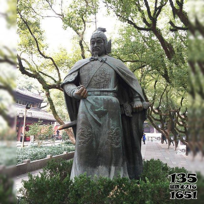 岳飛雕塑-園林景區(qū)抗金名將中國古代人物岳飛銅雕像高清圖片