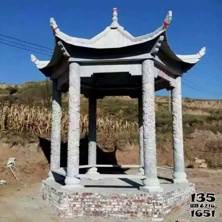 涼亭雕塑-村莊戶(hù)外擺放休息仿古涼亭雕塑景觀(guān)雕塑高清圖片