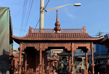 香爐雕塑-寺院戶(hù)外祭祀焚燒香紅銅香爐雕塑