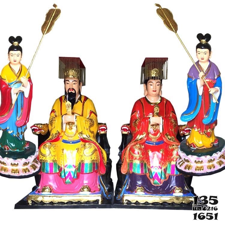 唐明皇雕塑-玻璃鋼彩繪寺廟供奉神佛唐明皇夫妻廟宇景觀(guān)唐明皇雕塑高清圖片