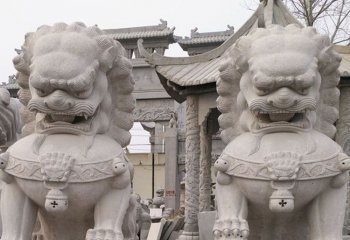 獅子雕塑-石雕大型青石頭石獅子一對(duì)看門(mén)獅子雕塑