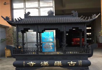 香爐雕塑-八龍柱道觀寺院燒紙祈福香爐雕塑