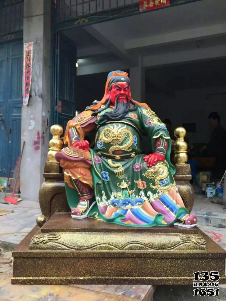 財(cái)神雕塑-玻璃鋼彩繪武財(cái)神寺廟供奉財(cái)神雕塑高清圖片