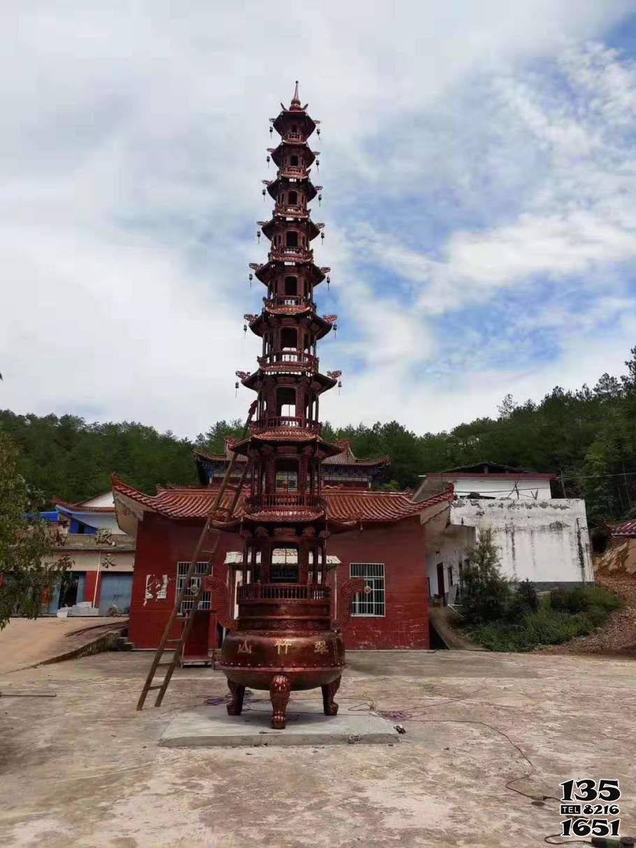 佛塔雕塑-寺廟景點擺放鑄鐵千佛塔裝飾擺件　