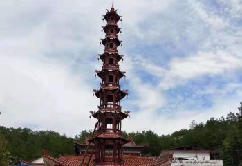 佛塔雕塑-寺廟景點擺放鑄鐵千佛塔裝飾擺件　