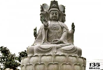 觀(guān)音菩薩雕塑-景區(qū)戶(hù)外大型大理石石雕三面觀(guān)音菩薩雕塑