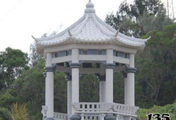 涼亭雕塑-山景寺院戶(hù)外觀(guān)景臺(tái)擺放大理石休閑座椅涼亭雕塑