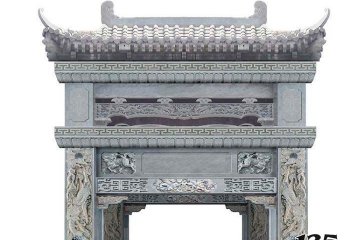 牌坊雕塑-景區(qū)古建筑斗拱單門浮雕牌坊