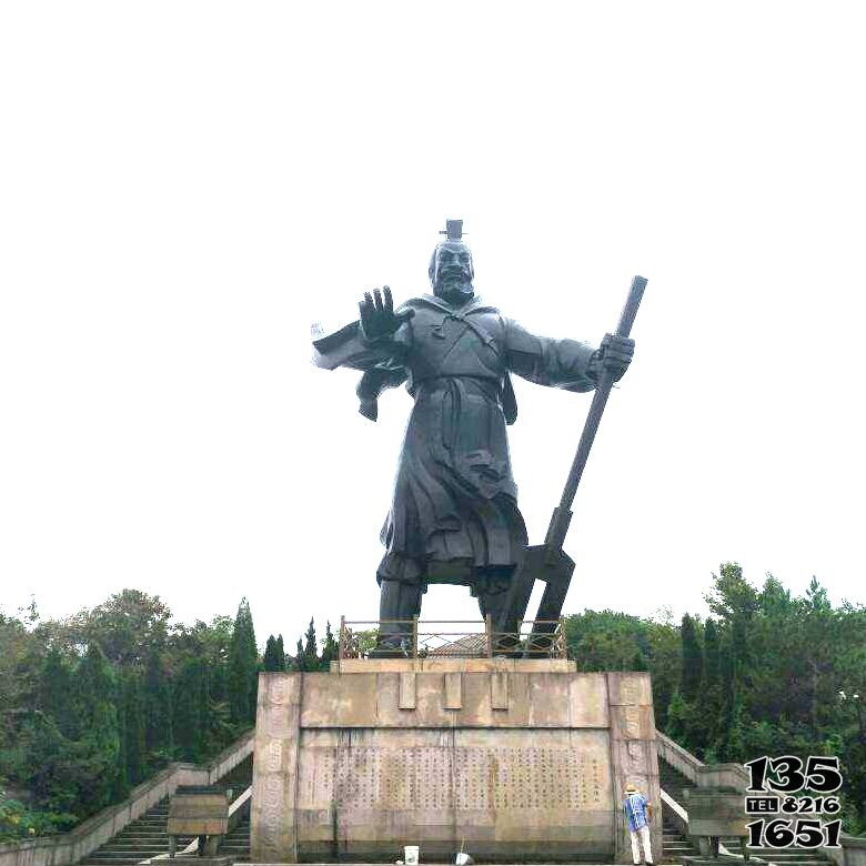 大禹雕塑-公園擺放仿古做舊大禹治水景觀青銅雕像高清圖片