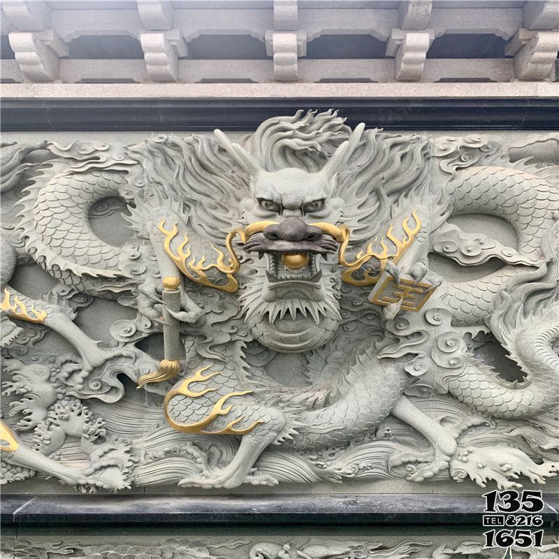 九龍壁雕塑-宗教寺廟九龍壁畫(huà)浮雕青石雕塑高清圖片