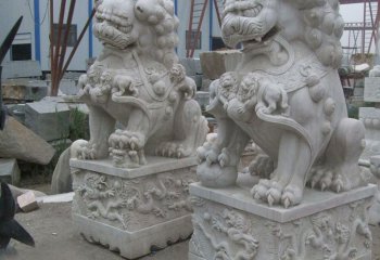 獅子雕塑-公園景區(qū)大理石石雕浮雕一對(duì)看大門口的獅子雕塑