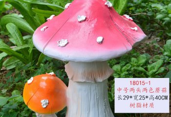 蘑菇雕塑-玻璃鋼粉色蘑菇雕塑