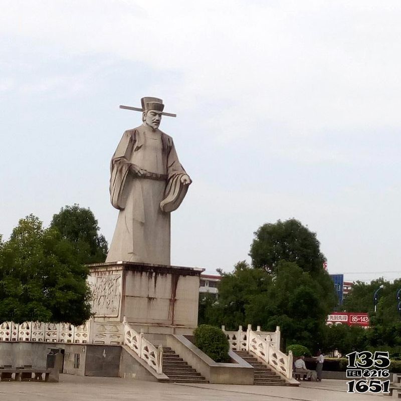 宋慈雕塑-大型公園廣場(chǎng)漢白玉浮雕法醫(yī)學(xué)家宋慈石雕塑高清圖片