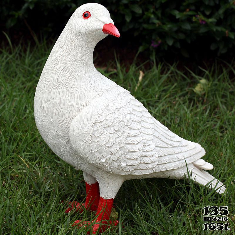 鴿子雕塑-草坪公園動物園仿真動物玻璃鋼裝飾品鴿子雕塑高清圖片