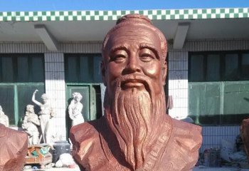 孔子雕塑-學(xué)校歷史名人頭像玻璃鋼仿銅人物孔子雕塑