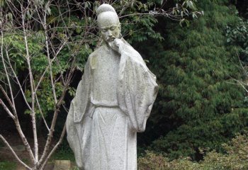 李白雕塑-公園景觀大理石唐代詩人李白石雕塑