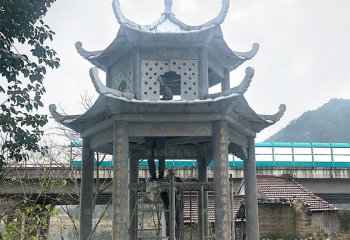 涼亭雕塑-鄉(xiāng)鎮(zhèn)景觀青石仿古鏤空休息納涼涼亭