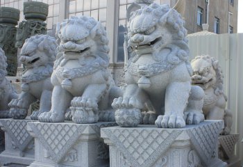 獅子雕塑-公園戶(hù)外景區(qū)砂石石雕看門(mén)的獅子雕塑