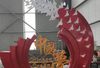 鴿子雕塑-城市廣場(chǎng)創(chuàng)意不銹鋼噴金烤漆創(chuàng)意玻璃鋼鴿子雕塑