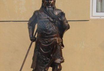 持刀關(guān)公武財神銅雕-持刀關(guān)公銅雕武財神雕塑