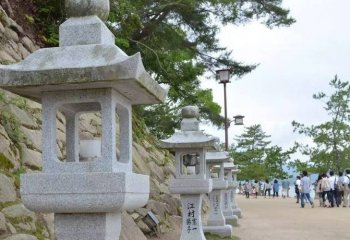 大理石古代宮燈-公園石雕燈