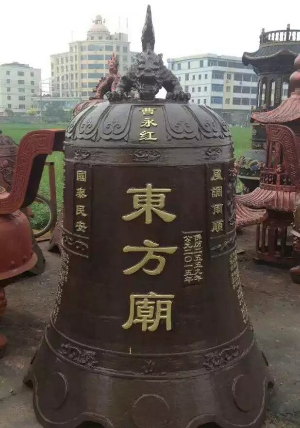 銅雕寺廟鐘-寺廟銅雕鐘高清圖片