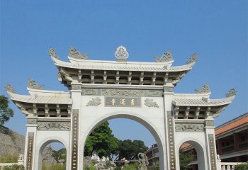 石雕寺廟三門(mén)牌坊-寺廟三門(mén)牌坊石雕