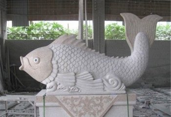 大理石鯉魚(yú)雕塑-公園石雕鯉魚(yú)