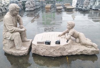 石雕公園下象棋人物-公園下象棋的人物石雕