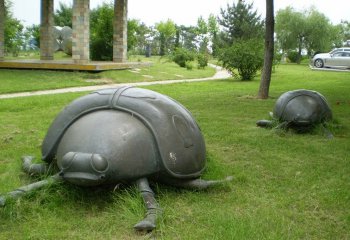 銅雕七星瓢蟲公園動物雕塑-七星瓢蟲銅雕公園小區(qū)動物雕塑