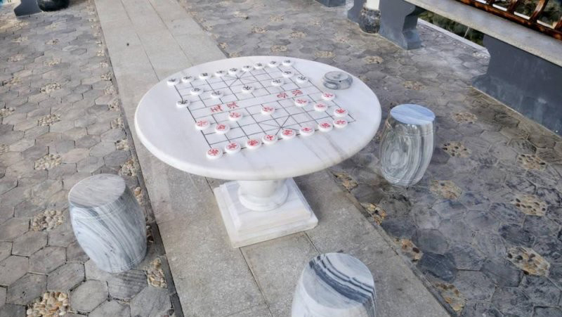 公園石雕象棋盤圓桌凳-石雕象棋盤圓桌凳高清圖片