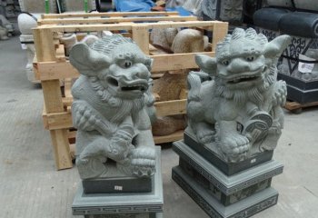 青石門(mén)口獻(xiàn)錢獅-青石獻(xiàn)錢獅雕塑